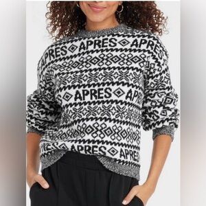 Black and White Ski Sweater Women’s Medium